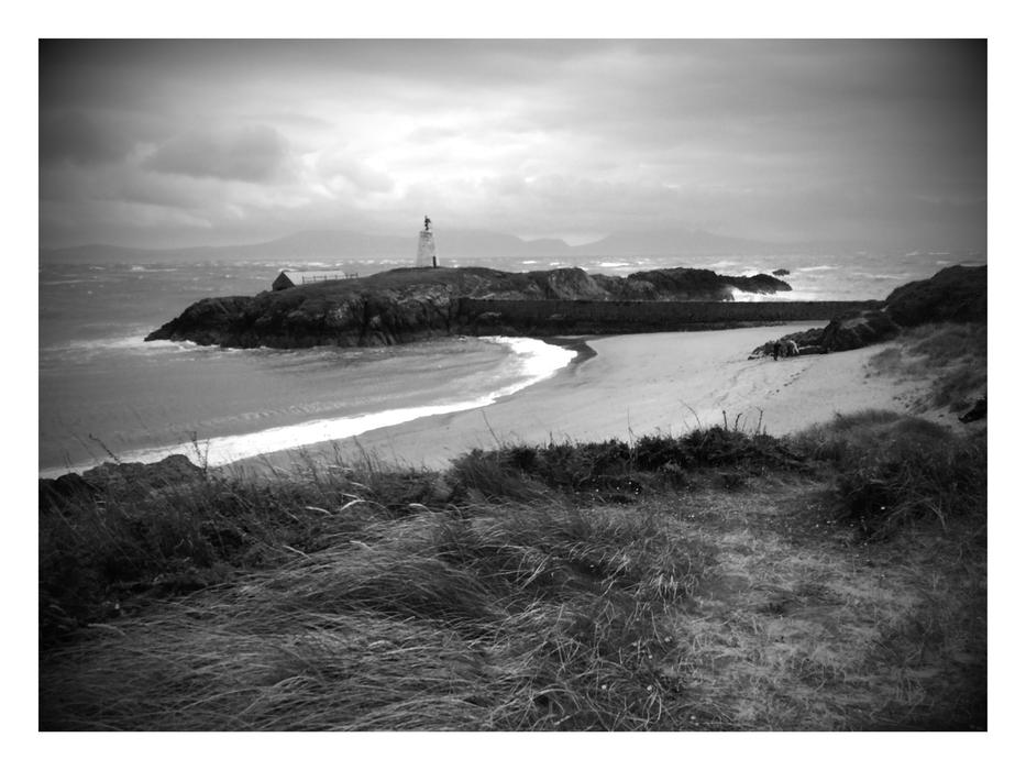 lighthouse on Llandwyn Island, uk, Wales