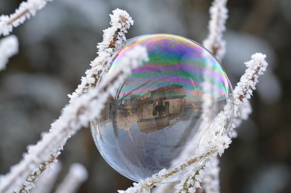 Soap Bubble Winter Snow