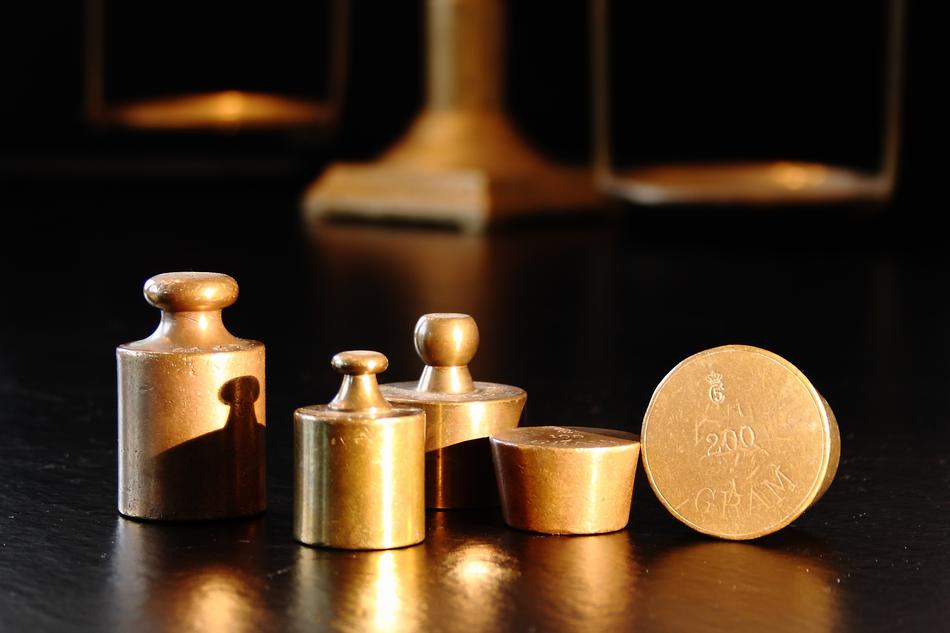 vintage Weights for scales close up