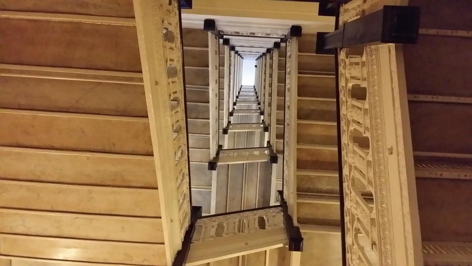 wooden staircase in St Francis Hotel, usa, california, San Francisco
