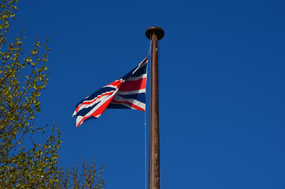 English flag on a pole