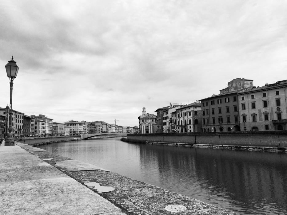 flowing river in the city