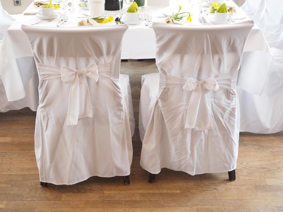 white table and Chairs ready for Wedding party
