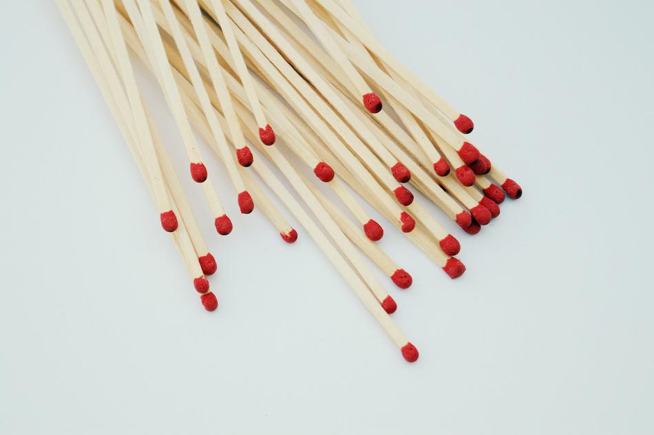 vintage wooden sulphur Matches with red tips