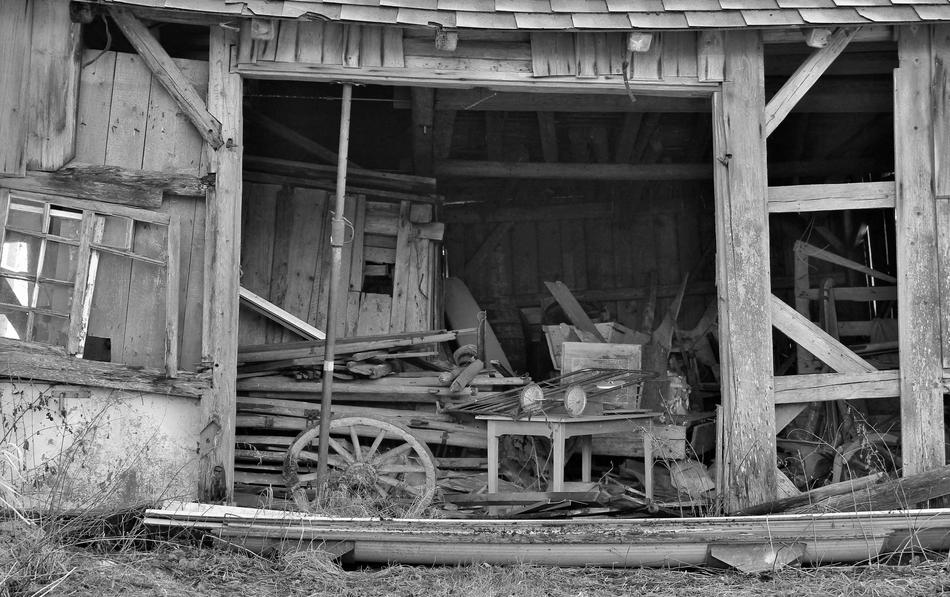 old wooden ruins