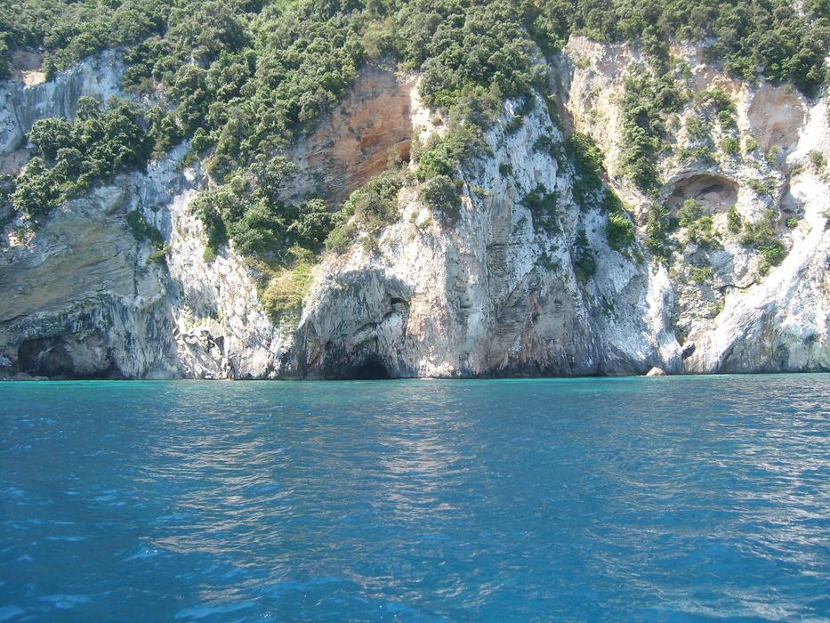 scenic white cliff at sea, Italy, Sardinia