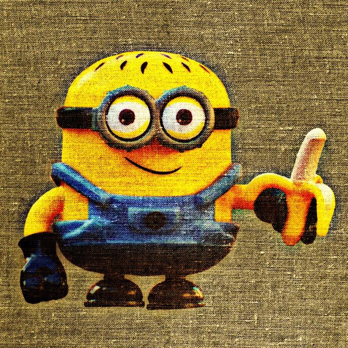 yellow mignon with a banana on the wall
