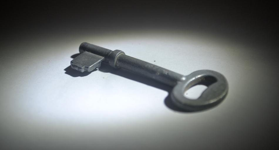 iron key on the table