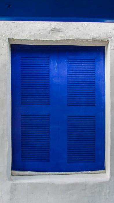 blue beautiful wooden window