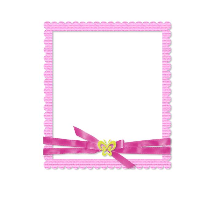 pink frame with a bow