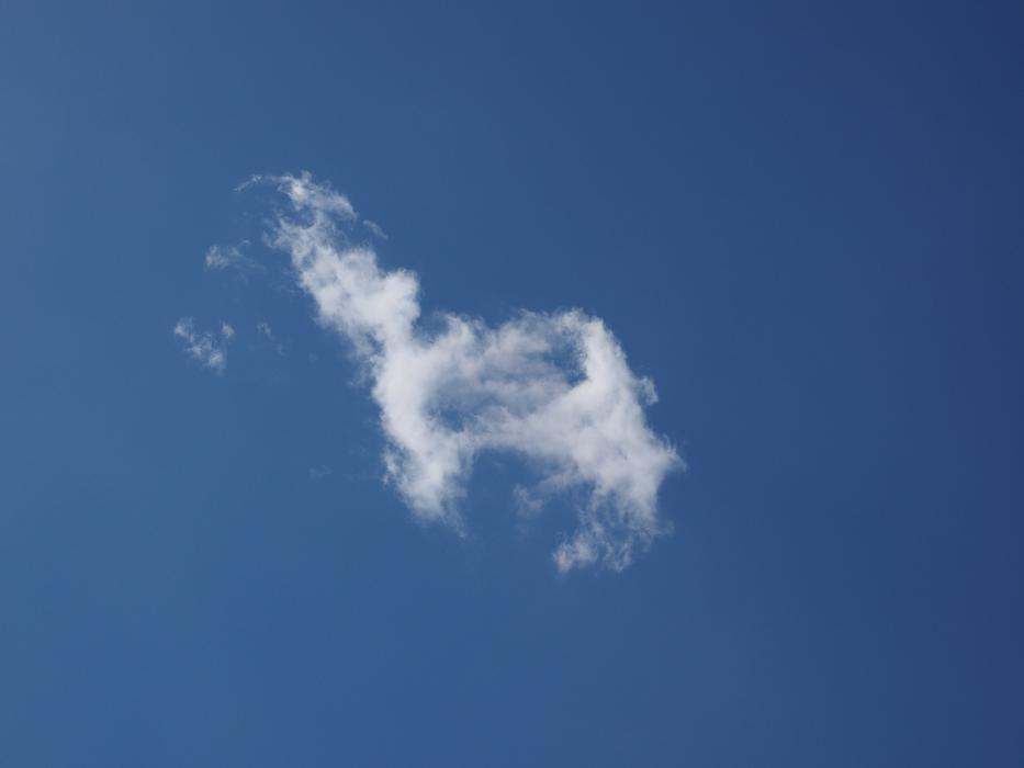 little white cloud in the blue sky