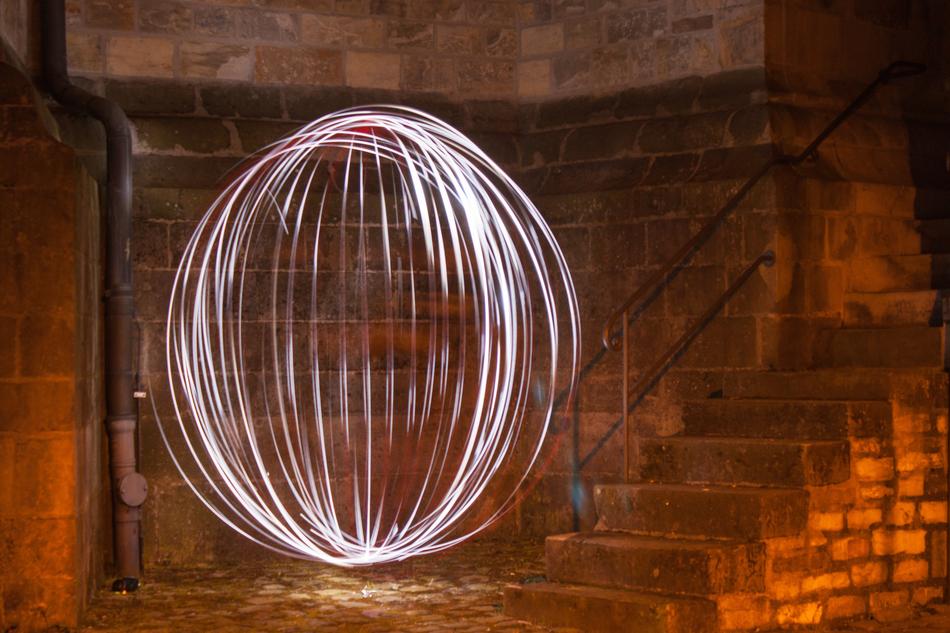 round iron lamp
