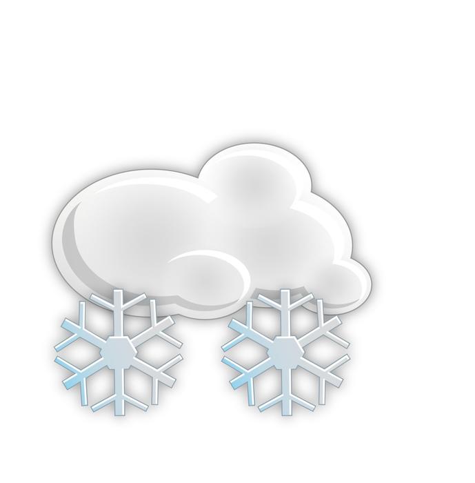 clouds with snow on a white background