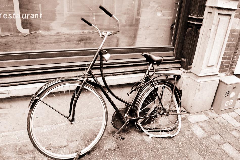 flat tire on a bicycle