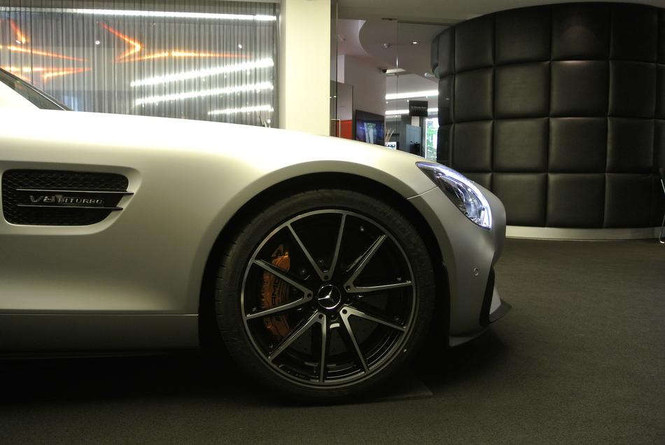 the wheel of a beautiful car