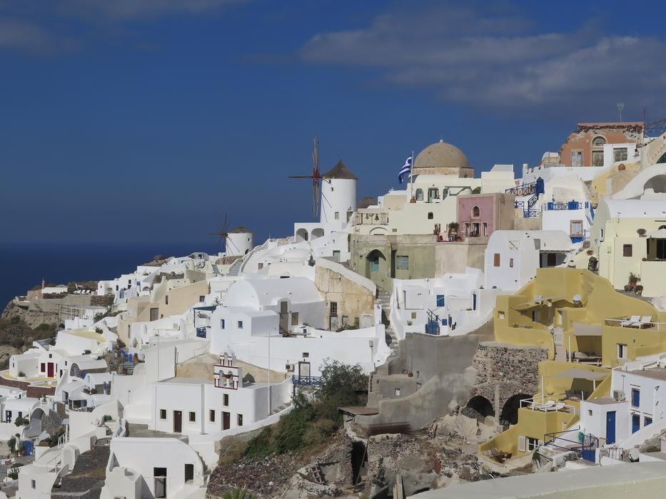 white buildings of the houses on the mountain