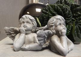 cute white angel sculptures