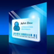 plastic card on a blue background