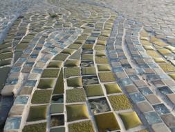 colored mosaic in the garden