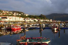 ships in the port of the village