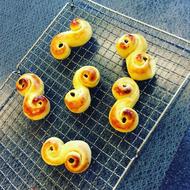 Twisted baked goods on the grill