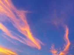 At Dusk Evening Blue Sky Rosy