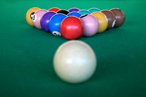 billiard balls on the table