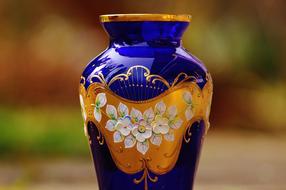 Blue artful Glass Vase