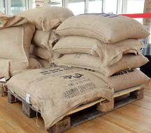 cloth bags on stacks