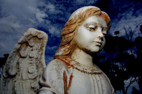 lonely angel in a cemetery