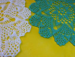 colored napkins on a yellow table