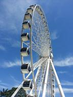 white wheel against the blue sky
