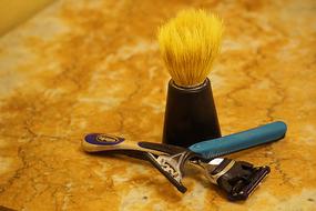 Shaving brush and razor
