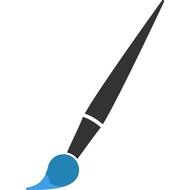brush to paint in blue