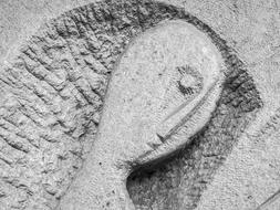 stone face on the rock