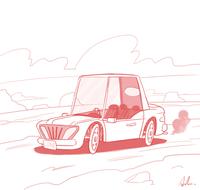 car sketch caricature travel auto