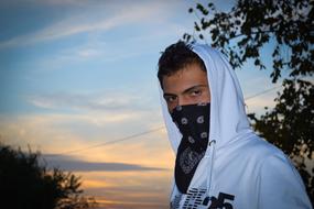 Guy Teenager Covered Face