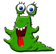 monster slug snail cartoon green