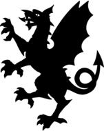 drawing of a dragon silhouette on a white background
