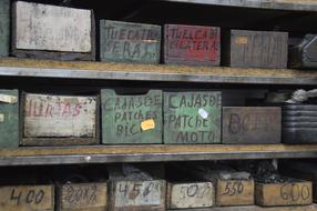 old drawers on the basement closet