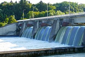 waterfalls in the dam