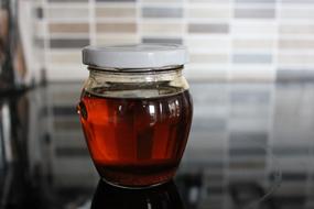 jam jar on the table