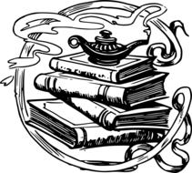 book books circle icons genie jinn