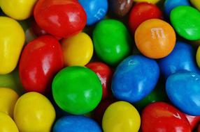 colored chocolates a lot