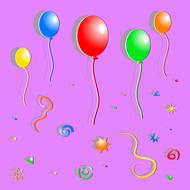 cute balloons on a pink card