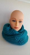 blue scarf on a mannequin