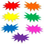 colored stars on a white background