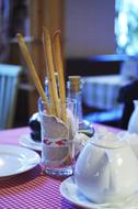 salt sticks in a glass