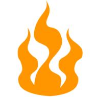 image of fire on a white background