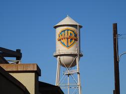 Warner bros sign on the tower